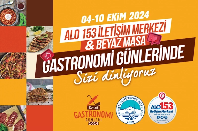 Büyükşehir Alo 153 ve Beyaz Masa, Gastronomi Günleri’nde Vatandaşı Dinleyecek