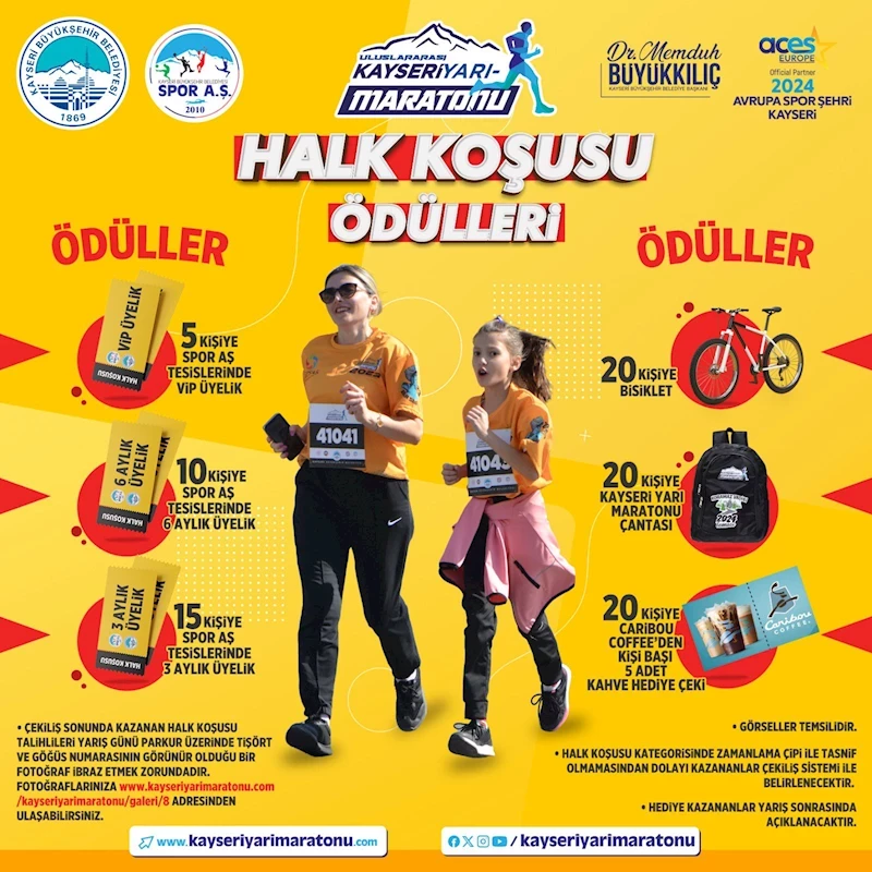 Büyükşehir’in 4. Uluslararası Yarı Maratonu’ndaki Halk Koşusunda Hediye Yağmuru