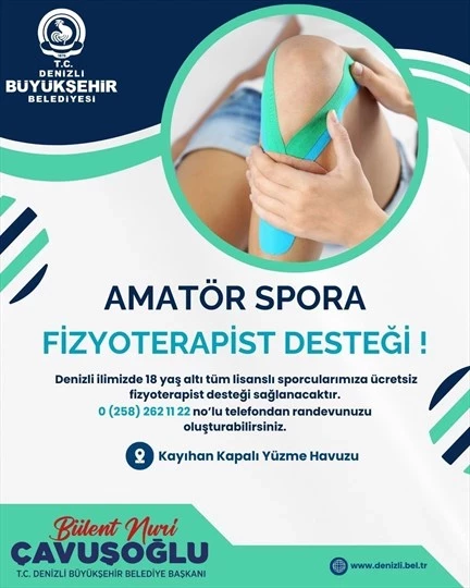 Denizli Büyükşehir Belediyesi’nden amatör sporculara fizyoterapist desteği