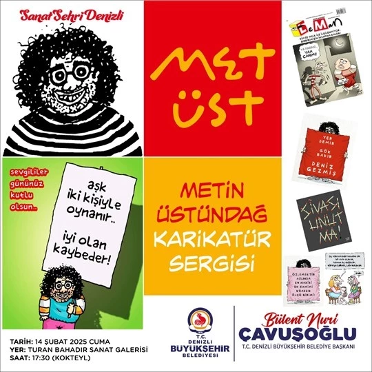 Metin Üstündağ’ın karikatür sergisi sanatseverlerle buluşuyor